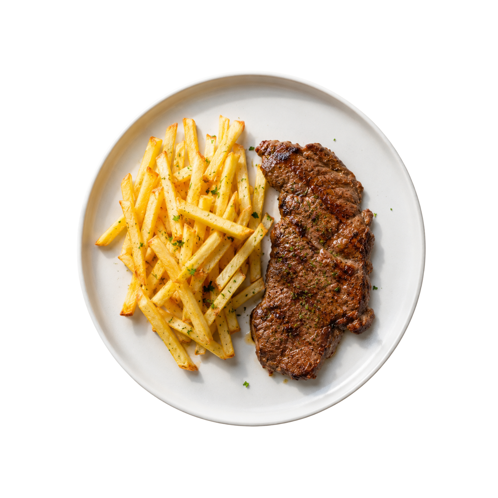Churrasco Magro con Papas Crocantes (Lean Beef Steak with Crispy Potatoes)