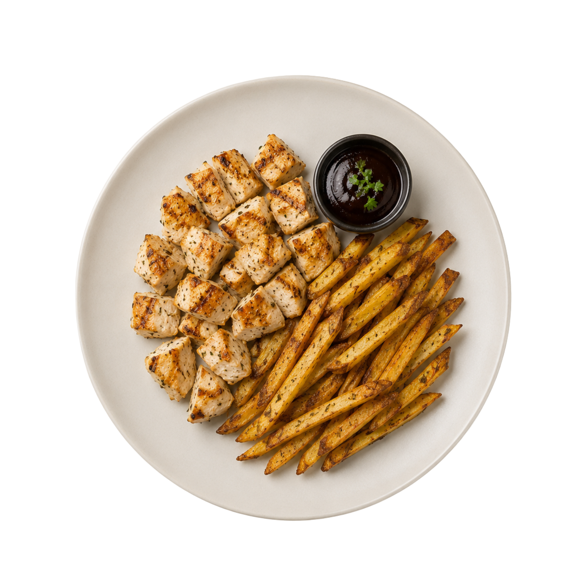 Pollo Grill Hook + Papas y Legumbres (Hook Grilled Chicken + Potatoes and Legumes)