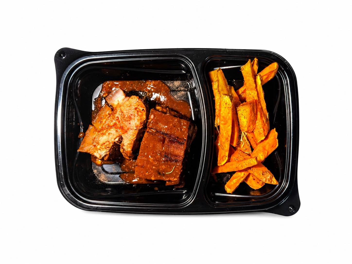 Panceta Crocante 48h + Camote en Bastones (48h Crispy Pork Belly + Sweet Potato Sticks)