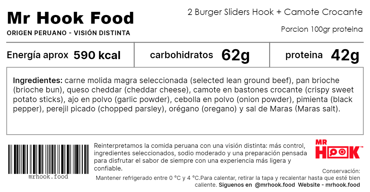 2 Burger Sliders Hook + Camote Crocante (2 Hook Burger Sliders + Crispy Sweet Potato Sticks) #3