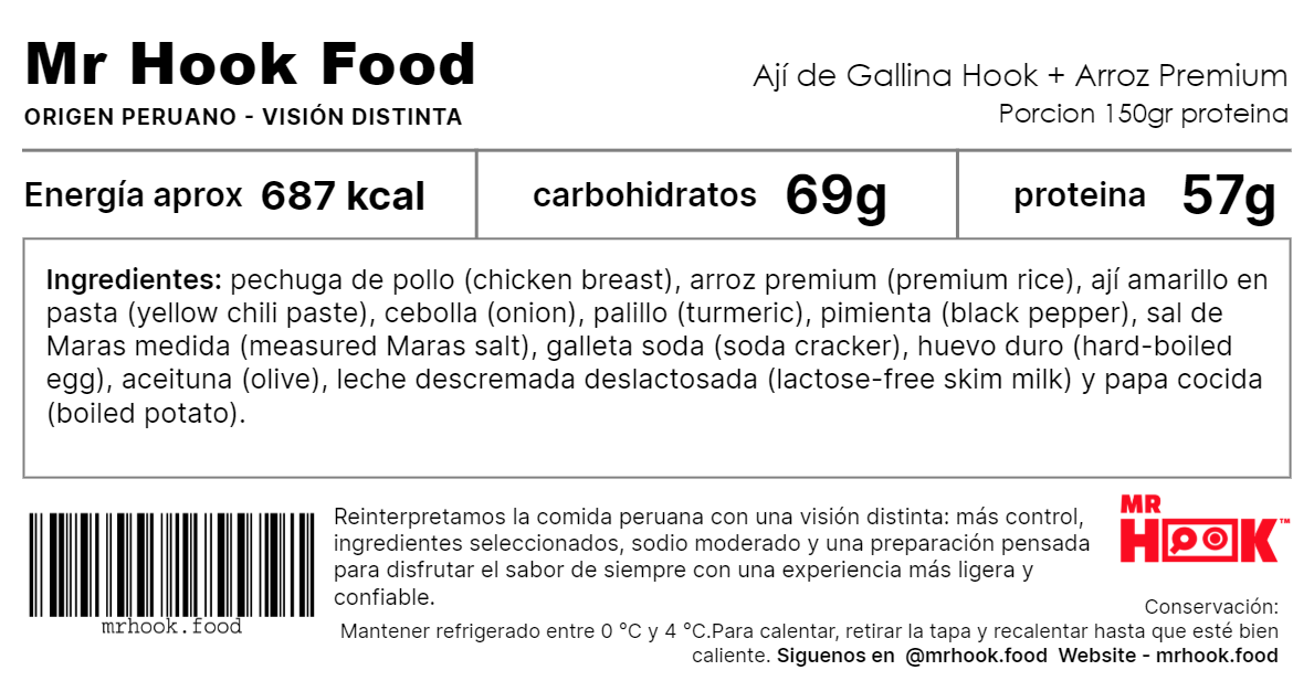 Ají de Gallina Hook + Arroz Premium (Hook Creamy Peruvian Chicken Chili + Premium Rice) #3