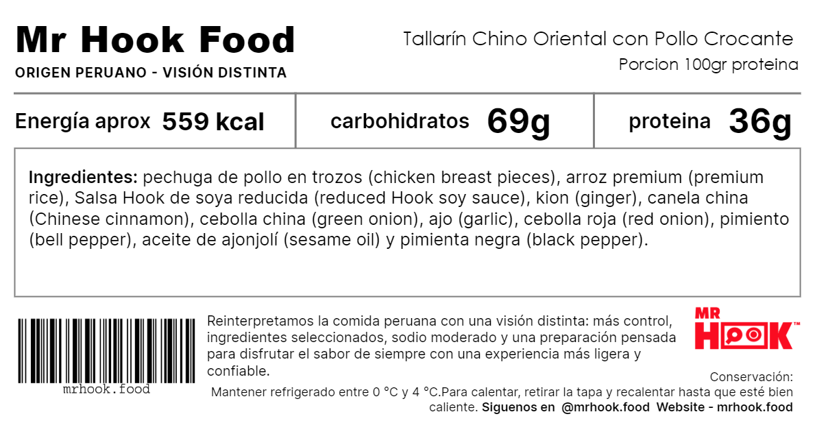 Tallarín Chino Oriental con Pollo Crocante  (Oriental Chinese Noodles with Crispy Chicken)